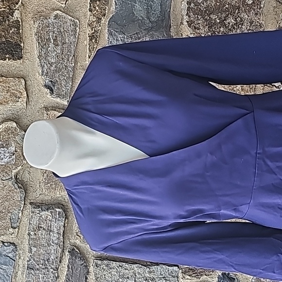 MM Lafleur Blue Niko Faux Wrap Bodice Lined Dress Size 12 - Picture 3 of 11